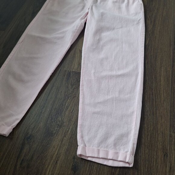 💙 J.Crew Linen Cotton Baby Pink Elastic Waist Ankle Pockets Size 8 Preppy Summe - Picture 5 of 11
